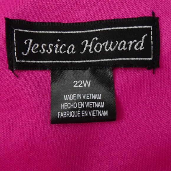 Jessica Howard One Shoulder Gown Plus Size 22W Pink Embellished Formal Hi-Low - Picture 7 of 10